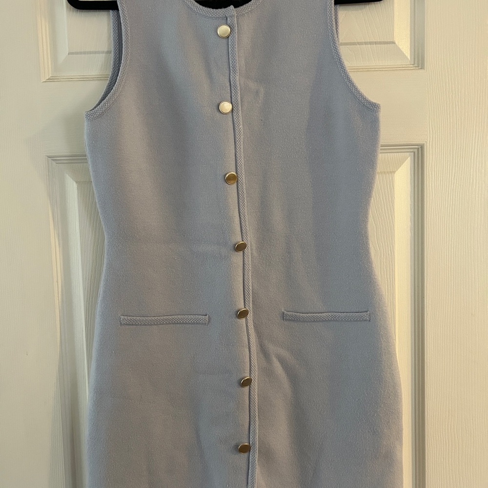 Abercrombie & Fitch Light Blue Button-Down Mini Dress - Picture 5 of 6